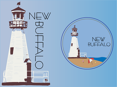 New Buffalo Icon beach design icon lighthouse