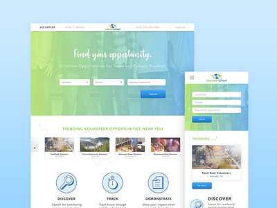 Student Volunteer Website ui web design website