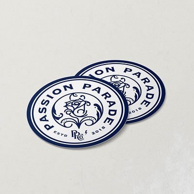 Passion Parade Co. Sticker Design apparel brand identity brand identity design brand message branding design graphics handlettering illustration lettering logo logo design sticker design type typography vintage