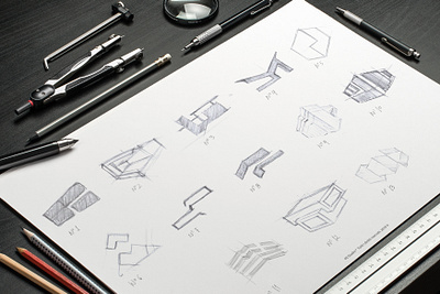Sketch logo. architecture branding logo logodesign personal