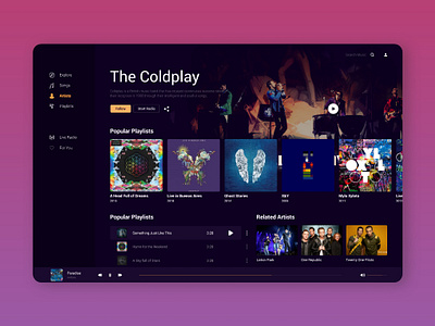 Music Player Web design abstract dark mode dark ui graphic design music music site ui uidesign uiux user interface design userinterface web web design webdesign