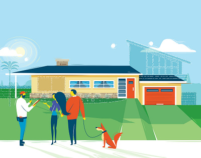 Home Remodel construction design editorial illustration flat home illustration remodeling renovation vector