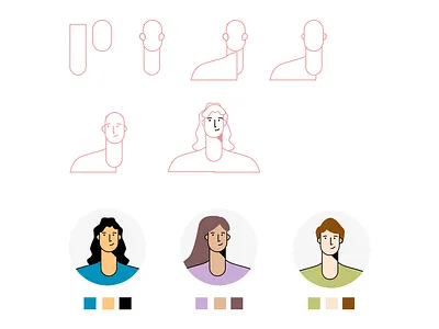 Personas design designer fun humans illustration marketing positive presentation design ui vector