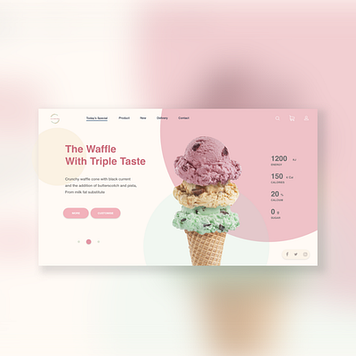 Waffle Icecream Concept UI icecream interface ui uiux uiuxdesign ux waffle cone xd