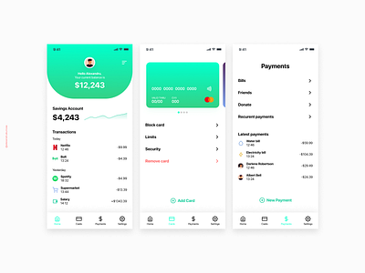 Banking app banking card clean design figma finance fintech mobile payment app payments ui ux