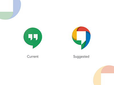 "Google Hangouts" Current Logo Vs Suggested brand identity branding google graphic design hangouts icon identity design logo logo design logodesign logos minimalist modern rebranding