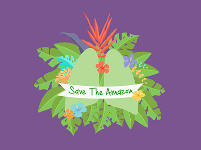 Pulmón del mundo amazonas américa del sur botánico cartel design especies floral flores hojas ilustración naturaleza oxígeno pulmón del mundo tarjeta vector vegetación vida