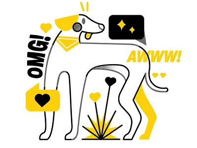 International Dog day! dog graphicdesign illustration internations line love omg plants