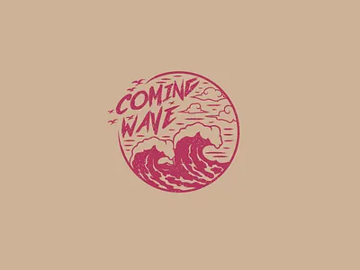 Coming Wave (available for sale) artforsale badge brand design brand identity branding branding design clothing brand clothing design design designforsale illustration logo surf vector vintage vintage logo vintagedesign