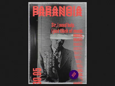 260819_ paranoia abstract advertising art art direction branding chromatic aberration design glitch graphic design grunge music poster poster a day poster art poster design print sound typography