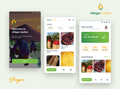 Village market app ui design design figma product uiux