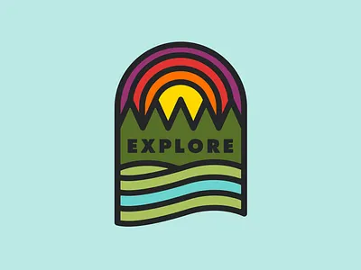 EXPLORE badge design explore flatdesign illustration national park nature thicklines typogaphy vector visual