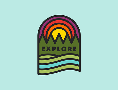 EXPLORE badge design explore flatdesign illustration national park nature thicklines typogaphy vector visual