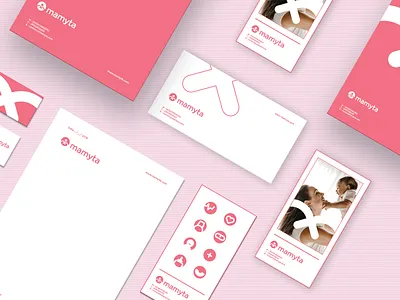 Mamyta Logo Design & Brand Identity care child health kids love mammy mamyta medical mom mom application mother parents