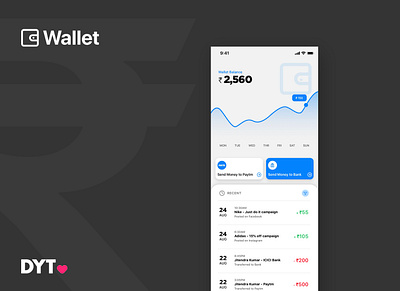 Wallet Design - DYT android app design app concept app dashboard app design branding illustration material design ui ux vector