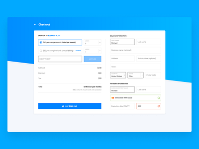 Auspre Checkout Page audio auspre billing checkout checkout form checkout process credit card design form plan scribr stripe subscription ui upgrade voice