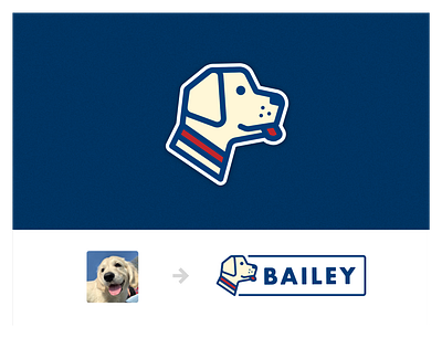 BAILEY badge branding dog dog logo flatdesign illustration logo logodesign sticker thicklines typography vector