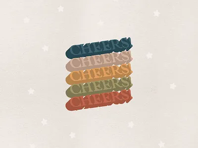 Cheers flat illustration typography vector