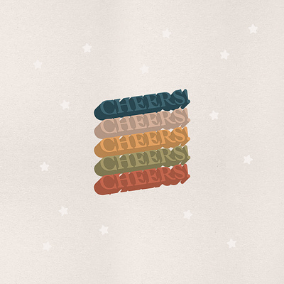 Cheers flat illustration typography vector