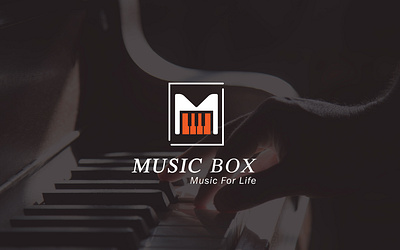 Music Box Logo Design brand design brand identity branding companylogo flat icon minimal music app music player musician musiclogo