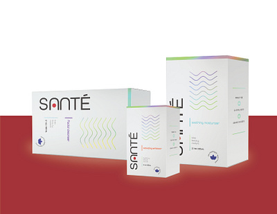 Sante box packaging branding cosmetics design logo packaging typography