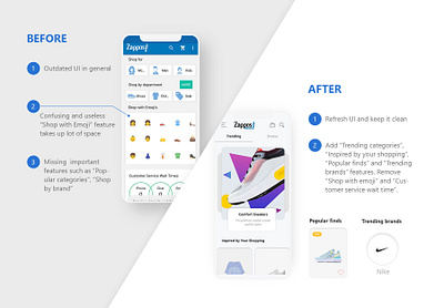 Zappos Redesign ecommerce mobile apps mobile ui redesign ui