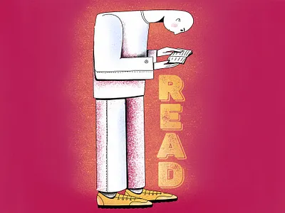 Read bold bold color book flat illustration information man read typography ui