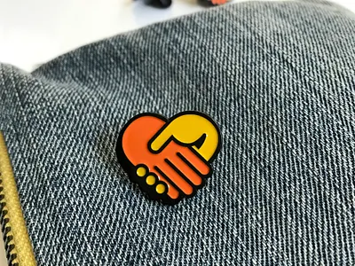 Make Friends Pin custom design handshake heart illustration love make friends pin pin game