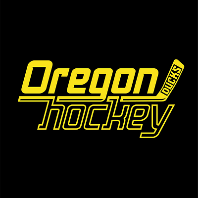 Oregon Ducks Hockey branding flat logo typography vector