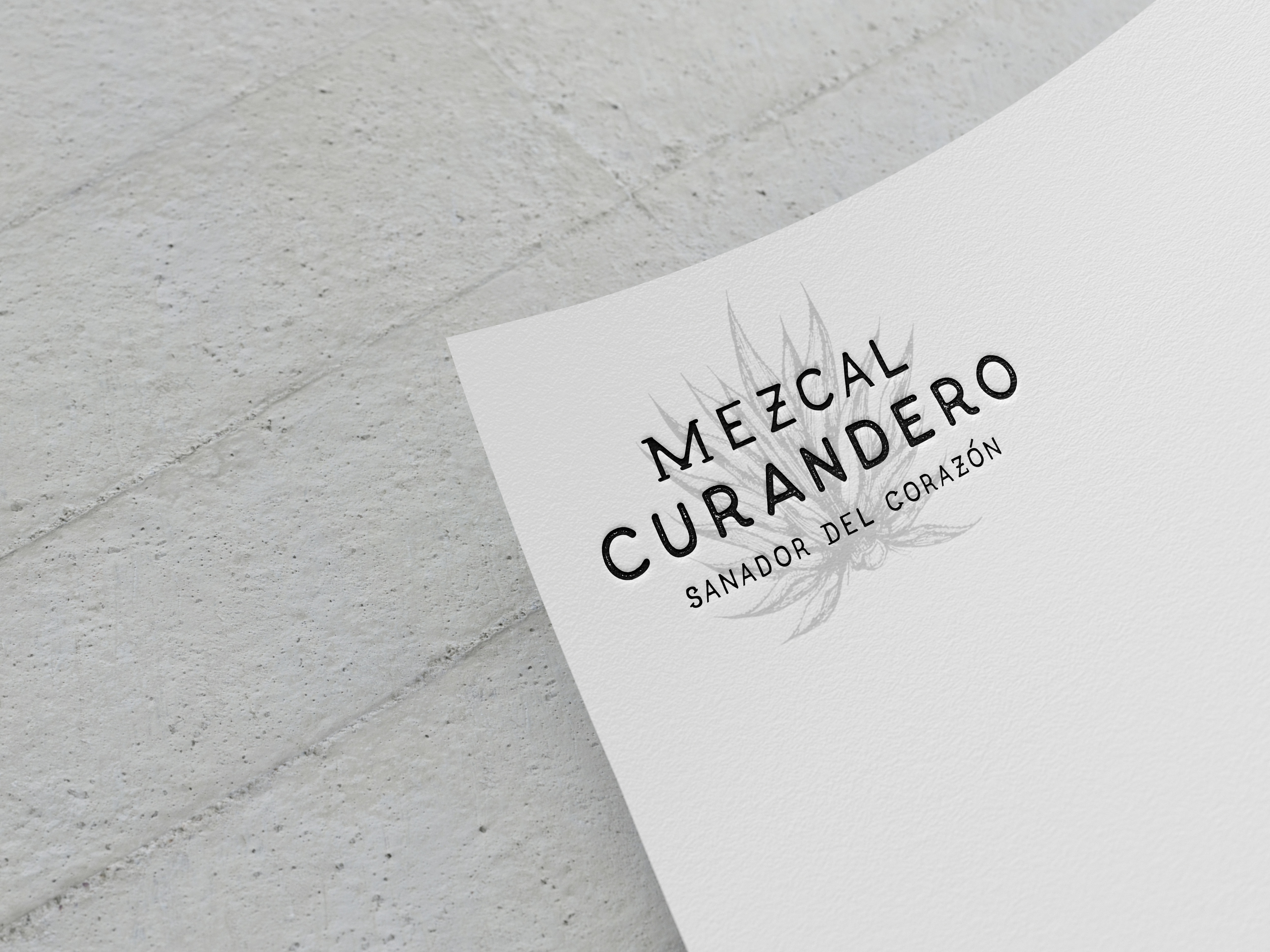 Example of Mezcal Curandero Logo Paper Mockup