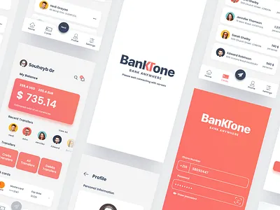 💳 BankTone | A Banking App with 2019's Pantone app branding business credit card inspiration login mobile money online banking screen trend ui ui ux ui design ui8 ux