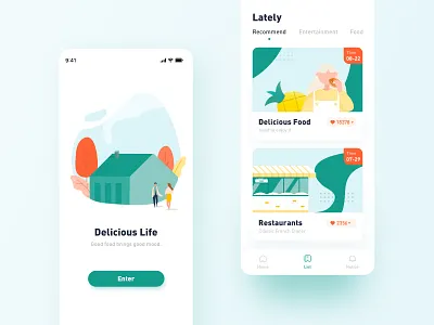 Food life-UI app illustration ui ux