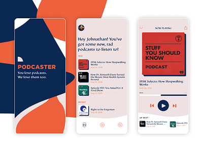 Podcast App Design app app design app ui branding design logo mobile mobile app mobile app design mobile application mobile design mobile ui podcast podcast logo podcasting podcasts typography