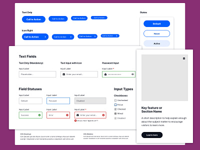 UI Elements (Design System) buttons components design system fields ui user interface web design