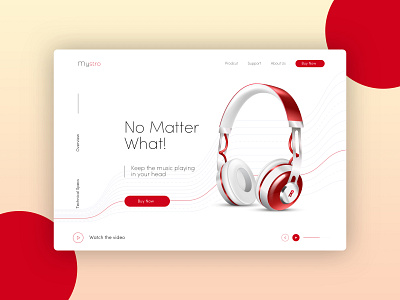 Mystro Landing Page bright color flat design illustration ladning page minimal minimalist modern webdesign website website builder