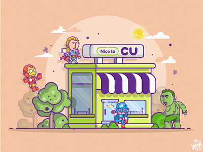 Avengers CU 2d avengers avengers endgame captain captain america cu cute dribbble fastfood hulk ironman lifestyle line mongolia new life sane thor