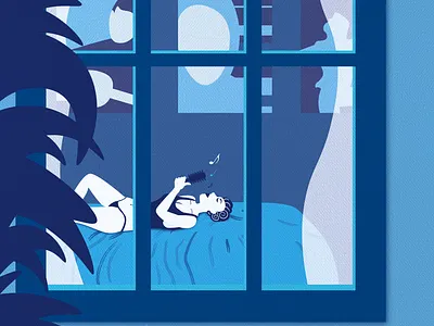 Boy, You're So Tragic babe blue character illustration illustrator minimal pop art sing window woman