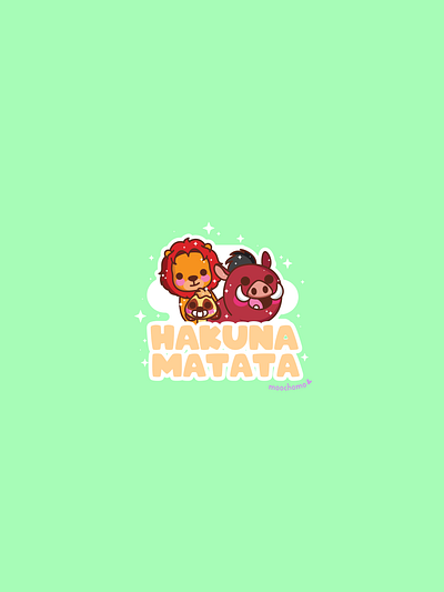 Hakuna Matata cute cute art design illustration kawaii kawaii art vector