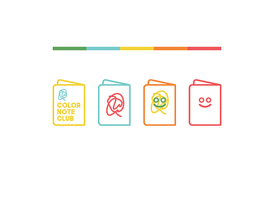 Color Note Club Branding. brand identity branding branding design face logo notes sketcbook branding sketchbook