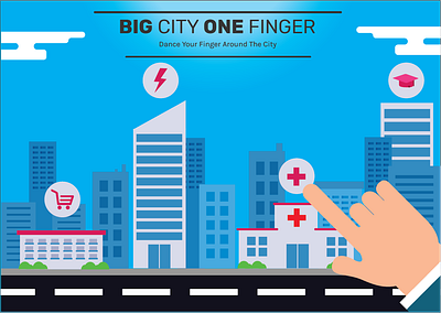 BIg City One Finger city design mobile phone phone poster poster design technology vector