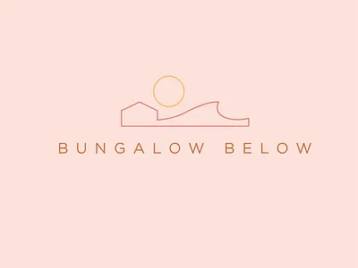 Bungalow Below Logo branding design illustration line art logodesign