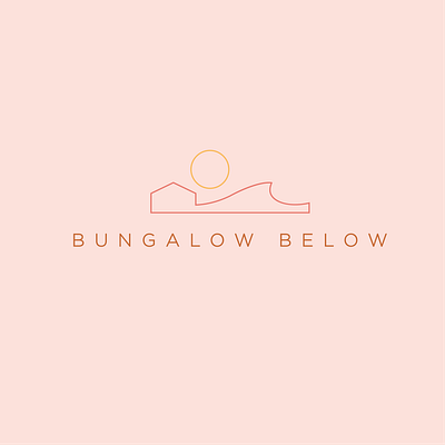 Bungalow Below Logo branding design illustration line art logodesign