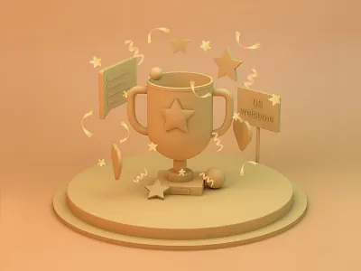 Chamion c4d chamion design gold yellow