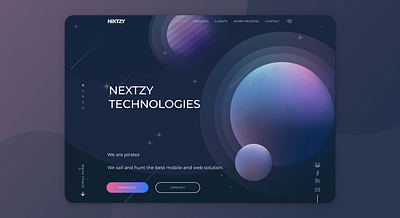 Daily UI Challenge #003 ▹ Landing Page branding design earth galaxy gradient graphic illustration landing page redesign stars ui violet web design website website design