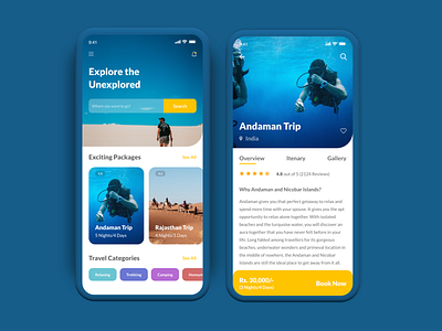 Travel/Tour Packages Booking App app app design app designer application design interface mobile travel travel app ui uidesign ux