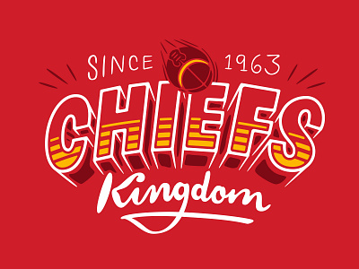 Chiefs Kingdom chiefs football kansas city lettering nfl procreate shadow lettering sketch