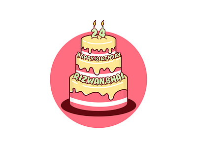 Birthday Cake Vector adobe adobe illustrator adobe photoshop design drawing flat flat design flat illustration graphic design icon logo logo design logo designer vector vector art vector design