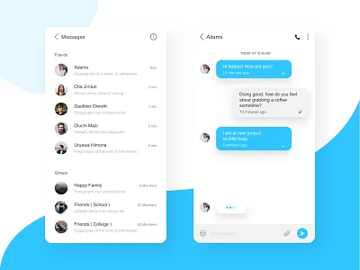 Message screen app app design app ui artist brand branding card view cards chat clean ui facebook gradient messenger app minimal minimal design ui uitrends ux uxdesign whitespace