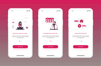 EBook Reader Onboarding adobe xd daily ui 001 dailyui dailyuichallenge ebook onboarding ux uxdesign