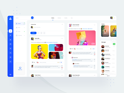 Lusaxweb Home Feed Social 💎 admin dashboard app chat app clean desktop landing minimal orizon photos social app ui uiux design ux web webdesign